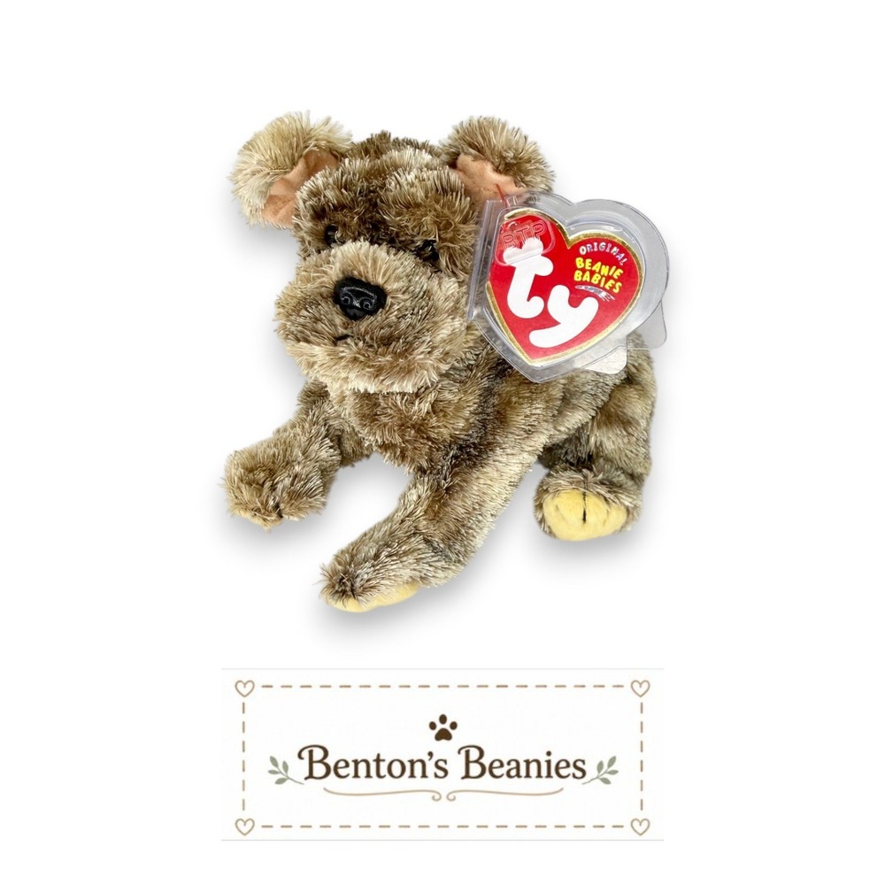 Cutesy the Dog Ty Beanie Baby | Tiny Terrier Charm 🐾 | Mint Heart Tag ⭐